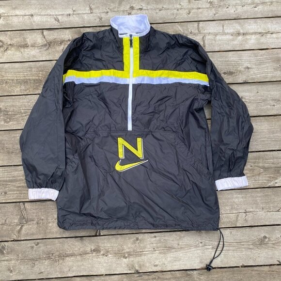 Vintage 90s Nike Big Logo Swoosh Jacket Varsity Yellow - Picture 6 of 7